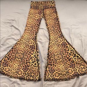 Teeki GOLD AWAKENING bell bottoms cheetah print